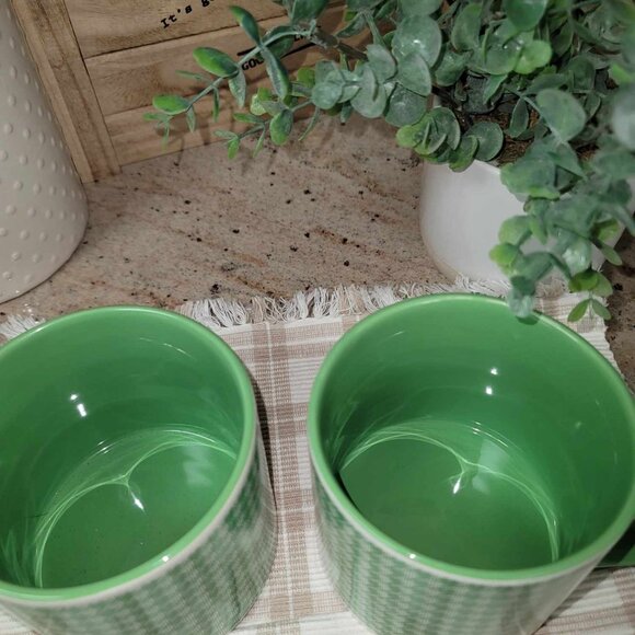 Tara Reed Designs Coffee Mug 20 oz Blue Harbor Collection Green Houndstooth 2014 - Picture 3 of 3